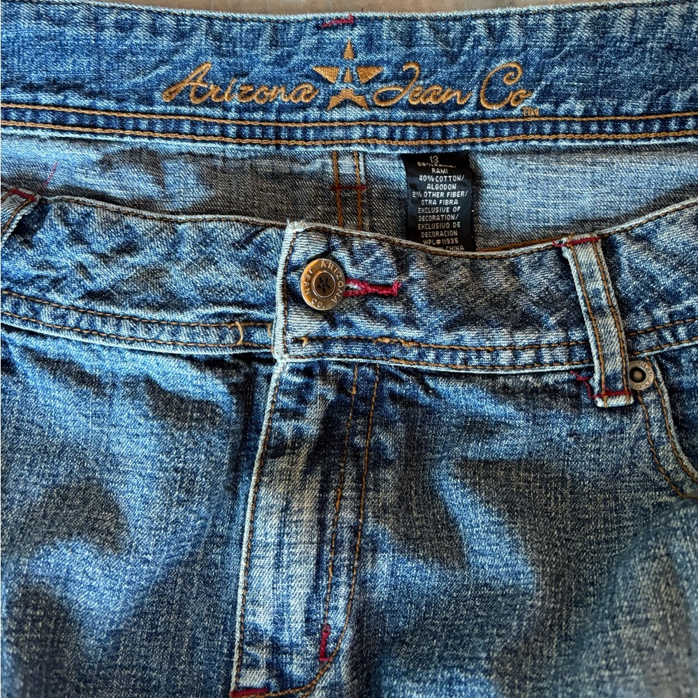 Y2K Arizona Jeans Boho Whimsy Blue Tiered Skirt - Picture 5 of 8